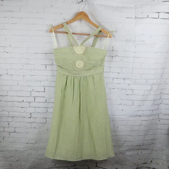 BCBGIRLS PISTACHIO GREEN FIT AND FLARE MIDI DRESS SIZE XS NWT - Picture 1 of 12